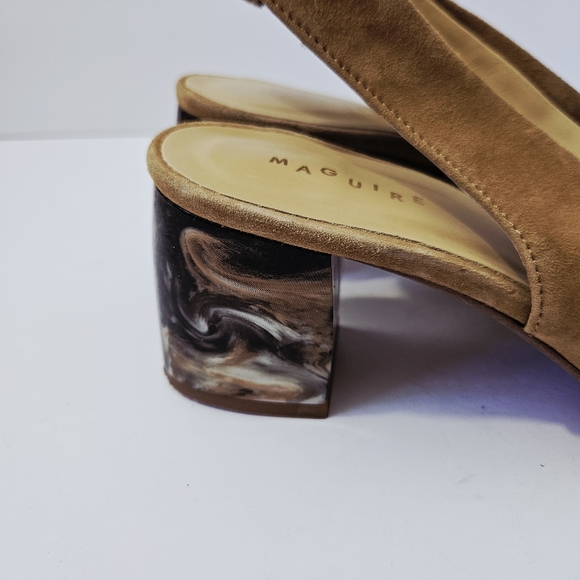 Maguire Malaga Slingback Heels Size 40 US 9.5 - 10 Beige Suede Leather Shoes - Picture 6 of 9